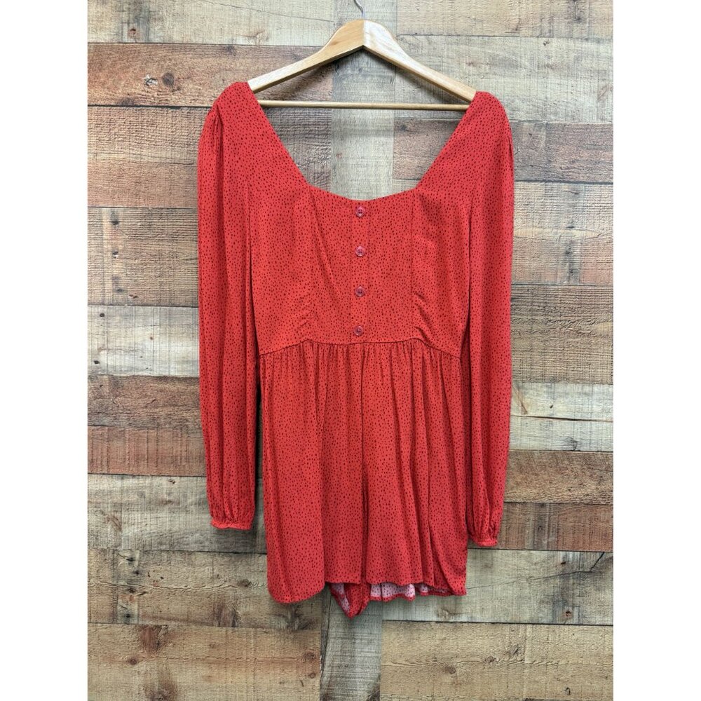 Express Dot Print Button Front Romper S - image 4